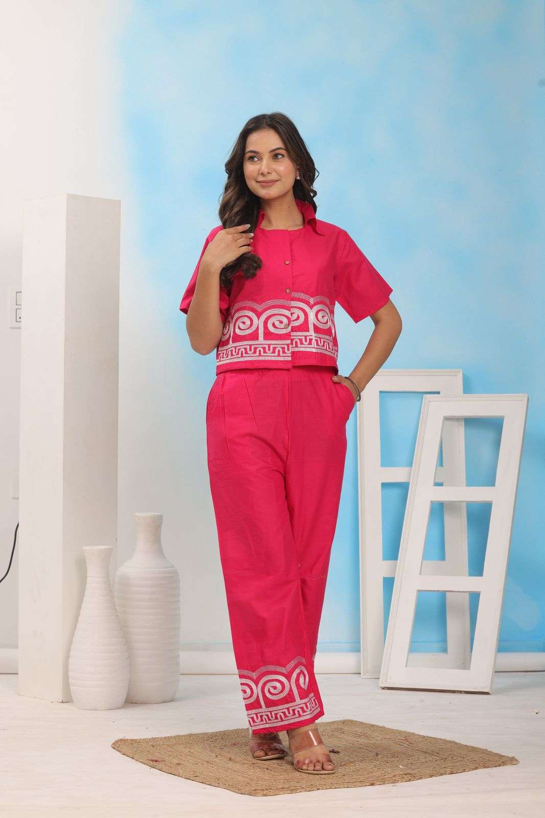 Stylish Ease ? Printex Cotton Dress with Embroidery Details (M) - Image 3